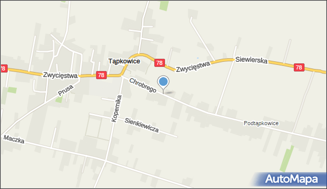 Tąpkowice, Króla Bolesława Chrobrego, mapa Tąpkowice