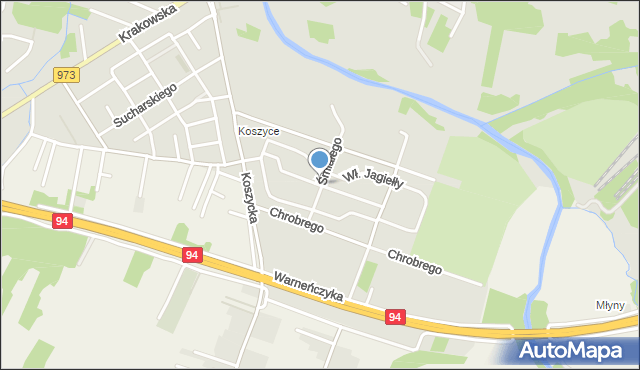 Tarnów, Królowej Jadwigi, mapa Tarnów