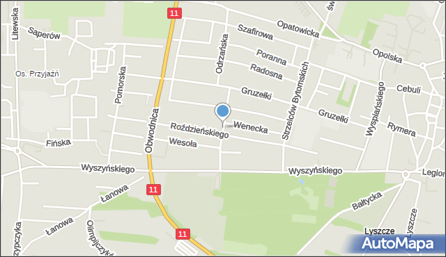 Tarnowskie Góry, Krótka, mapa Tarnowskie Góry
