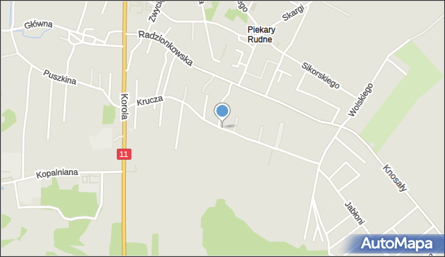 Tarnowskie Góry, Krucza, mapa Tarnowskie Góry