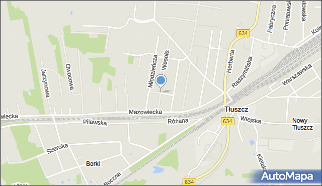 Tłuszcz powiat wołomiński, Krótka, mapa Tłuszcz powiat wołomiński