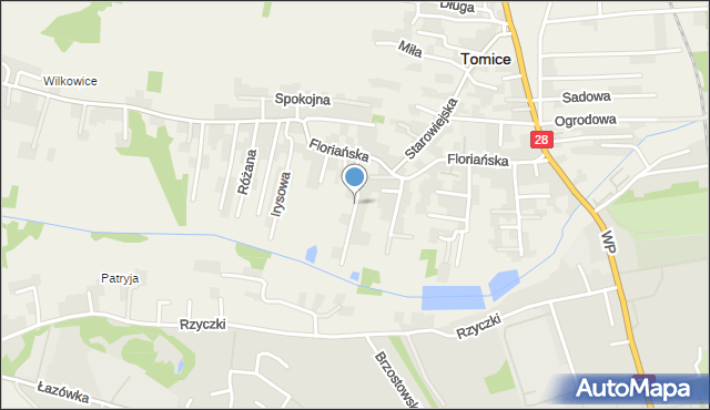 Tomice powiat wadowicki, Krokusowa, mapa Tomice powiat wadowicki