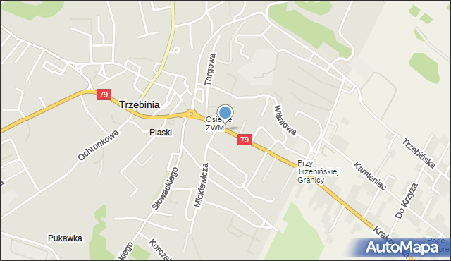 Trzebinia powiat chrzanowski, Krakowska, mapa Trzebinia powiat chrzanowski