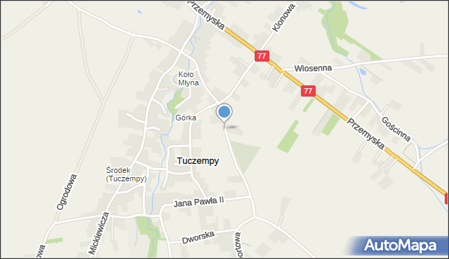Tuczempy, Króla Jana III Sobieskiego, mapa Tuczempy