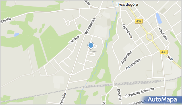 Twardogóra, Króla Władysława Łokietka, mapa Twardogóra