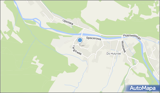 Ujsoły, Krótka, mapa Ujsoły