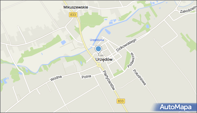 Urzędów, Krakowska, mapa Urzędów