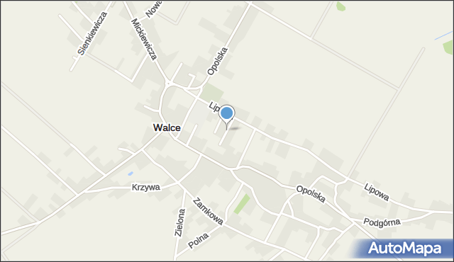 Walce, Krótka, mapa Walce