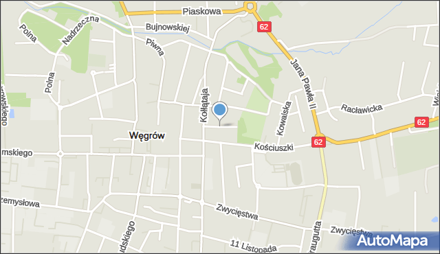 Węgrów, Krasickiego Ignacego, bp., mapa Węgrów