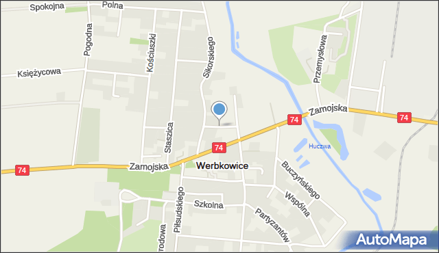 Werbkowice, Krótka, mapa Werbkowice