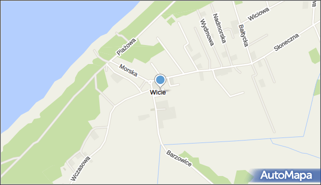 Wicie gmina Darłowo, Krótka, mapa Wicie gmina Darłowo