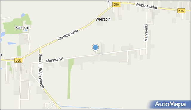 Wierzbin, Królowej Marysieńki, mapa Wierzbin