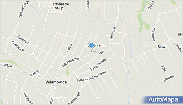 Wilamowice powiat bielski, Krótka, mapa Wilamowice powiat bielski