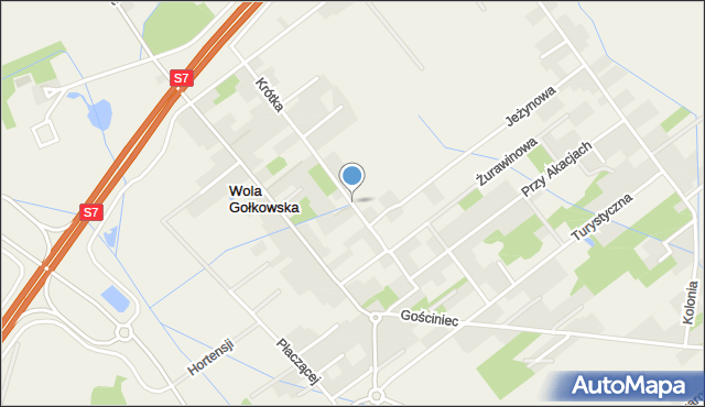 Wola Gołkowska, Krótka, mapa Wola Gołkowska