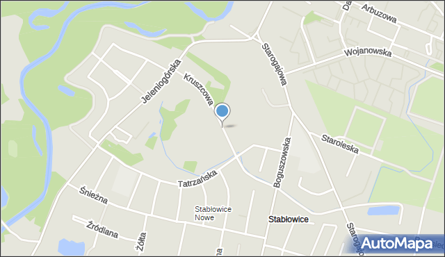 Wrocław, Kruszcowa, mapa Wrocławia