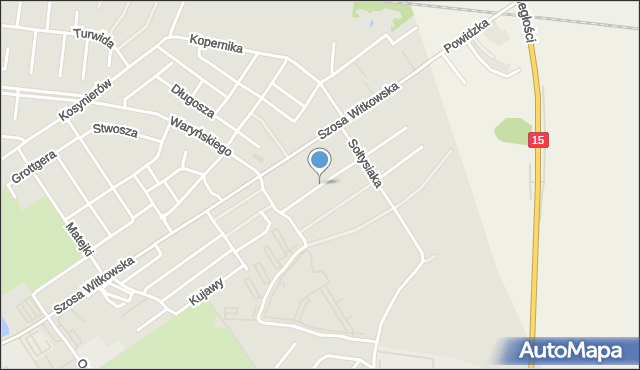 Września, Krzyżagórskich, mapa Wrześni