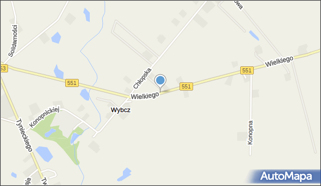 Wybcz, Króla Kazimierza Wielkiego, mapa Wybcz
