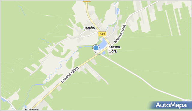 Wymysłów gmina Borkowice, Krasna Góra, mapa Wymysłów gmina Borkowice