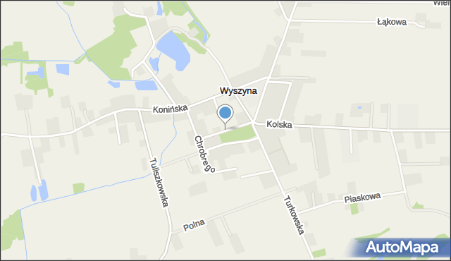 Wyszyna gmina Władysławów, Króla Jana III Sobieskiego, mapa Wyszyna gmina Władysławów