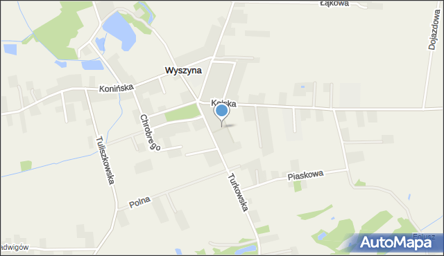 Wyszyna gmina Władysławów, Króla Władysława Łokietka, mapa Wyszyna gmina Władysławów