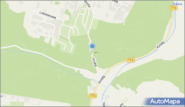 Zabierzów powiat krakowski, Kruka Józefa, mapa Zabierzów powiat krakowski