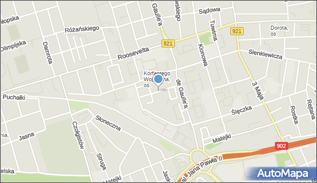 Zabrze, Krzywoń Anieli, mapa Zabrza