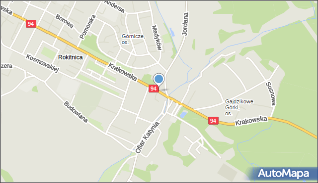 Zabrze, Krakowska, mapa Zabrza