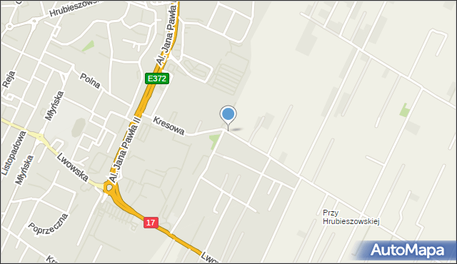 Zamość, Kresowa, mapa Zamościa