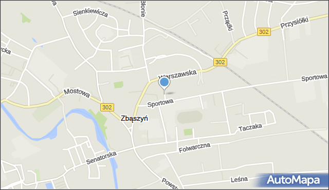 Zbąszyń, Krakowska, mapa Zbąszyń