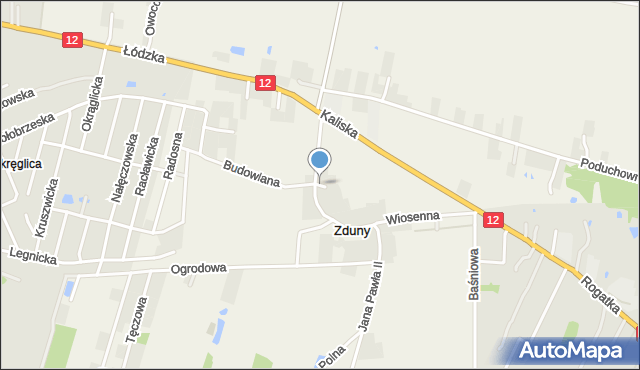 Zduny gmina Opatówek, Krótka, mapa Zduny gmina Opatówek