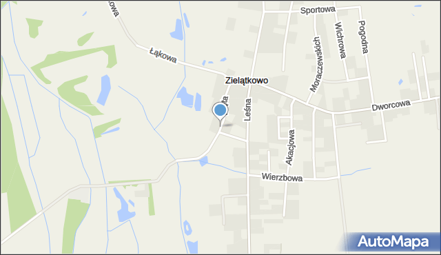 Zielątkowo gmina Suchy Las, Kręta, mapa Zielątkowo gmina Suchy Las