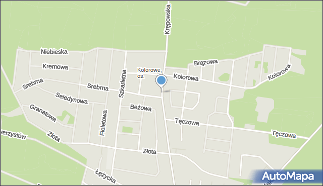 Zielona Góra, Krępowska, mapa Zielona Góra