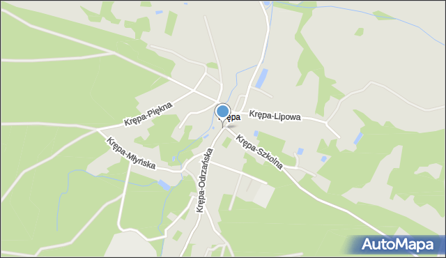 Zielona Góra, Krępa-Odrzańska, mapa Zielona Góra