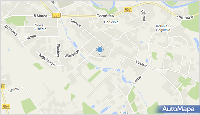 Złotoria gmina Lubicz, Króla Władysława Łokietka, mapa Złotoria gmina Lubicz