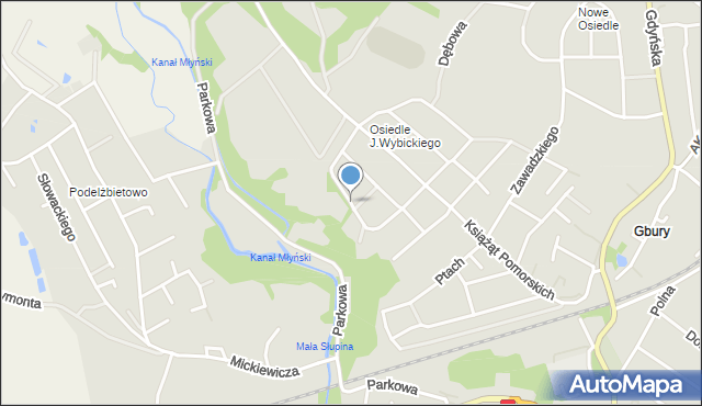 Żukowo powiat kartuski, Kruczkowskiego, mapa Żukowo powiat kartuski