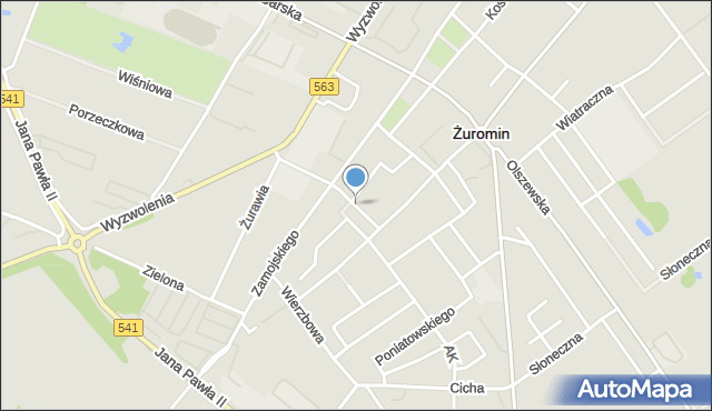 Żuromin, Króla Jana III Sobieskiego, mapa Żuromin