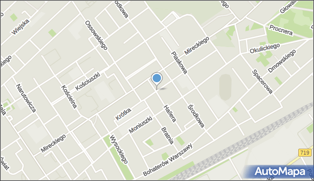 Żyrardów, Krótka, mapa Żyrardów