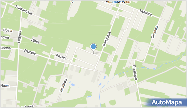 Adamów-Wieś, Księżycowa, mapa Adamów-Wieś