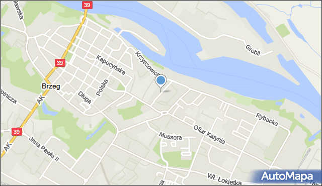 Brzeg, Księcia Jerzego II Piasta, mapa Brzeg