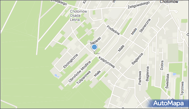 Chotomów, Księżycowa, mapa Chotomów