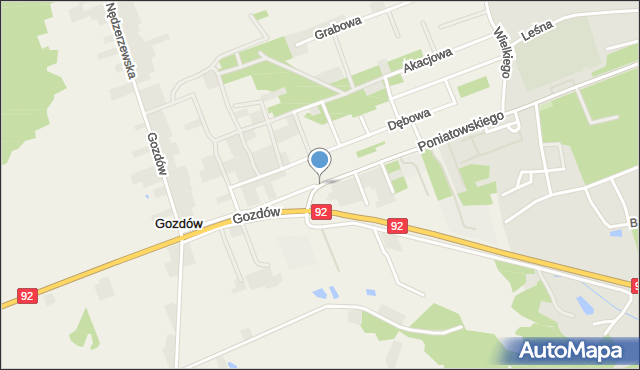 Gozdów gmina Kościelec, Księcia Józefa, mapa Gozdów gmina Kościelec