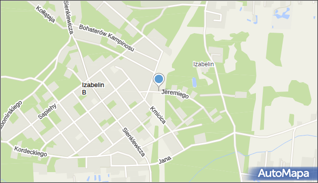 Izabelin B, Księcia Jeremiego, mapa Izabelin B