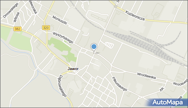 Jawor, Księcia Józefa Poniatowskiego, mapa Jawor