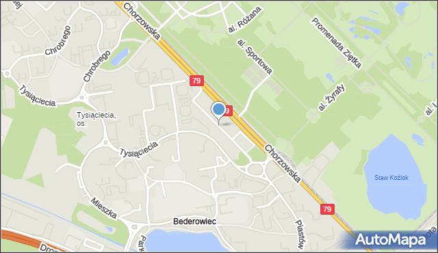 Katowice, Księcia Henryka Brodatego, mapa Katowic