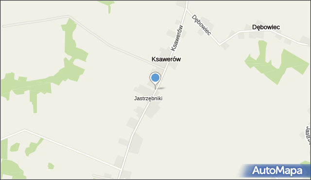 Ksawerów gmina Działoszyce, Ksawerów, mapa Ksawerów gmina Działoszyce
