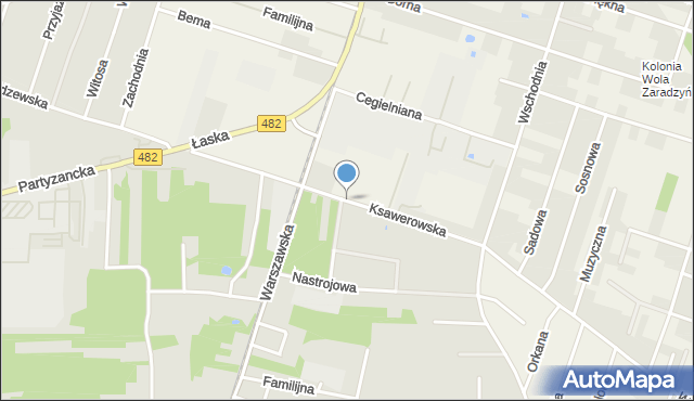 Ksawerów powiat pabianicki, Ksawerowska, mapa Ksawerów powiat pabianicki