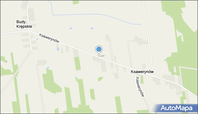 Ksawerynów gmina Łaskarzew, Ksawerynów, mapa Ksawerynów gmina Łaskarzew