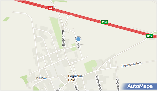 Legnickie Pole, Księżnej Anny, mapa Legnickie Pole