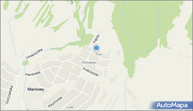 Maniowy, Księcia Józefa Poniatowskiego, mapa Maniowy