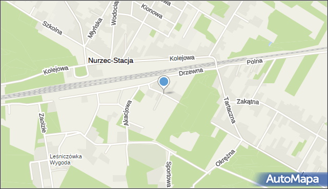 Nurzec-Stacja, Księcia Józefa Poniatowskiego, mapa Nurzec-Stacja